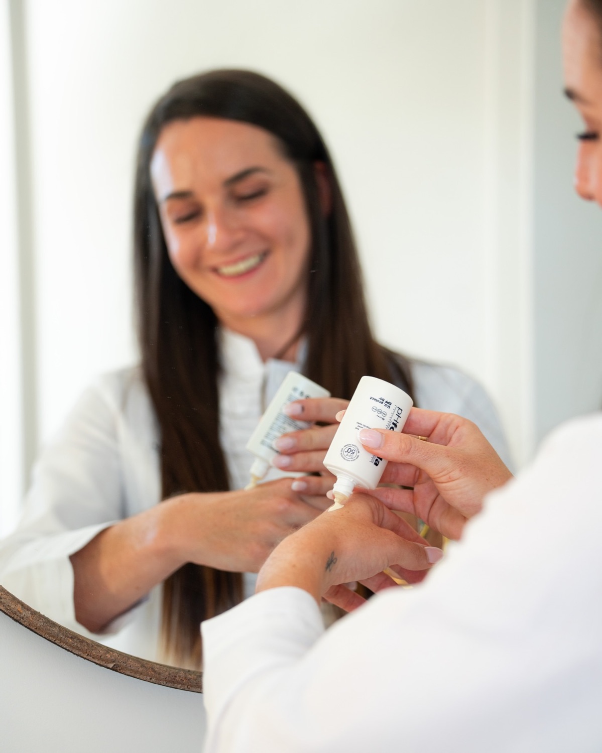 Démonstration d'un soin en pharmacie